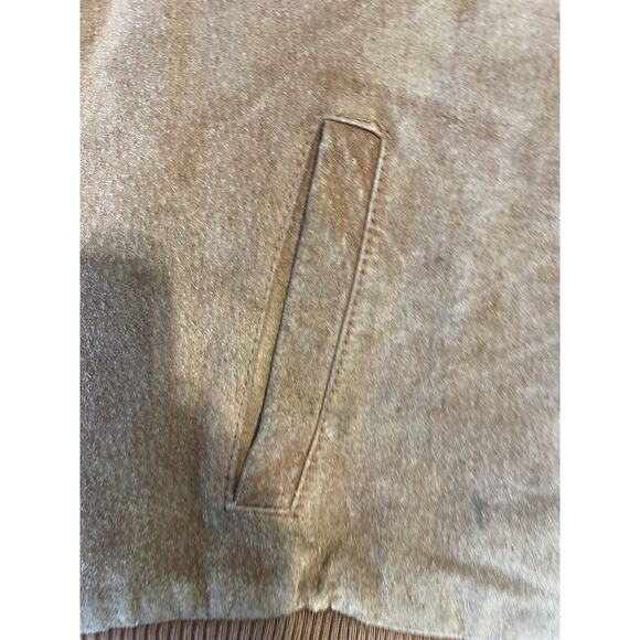 Vtg Suede Leather Bermans Sherpa Lined Mountain Western Rancher Coat Mens 44‎ - Picture 3 of 5